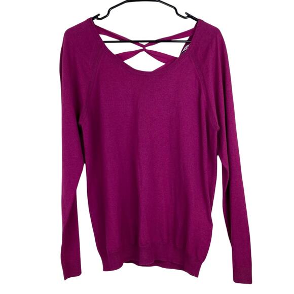 NWT Sandro Silk Blend Light Weight Pink Sweater W/ Criss Cross US 8 - Picture 1 of 10